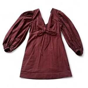 Staud Keshi Dress in Burgundy